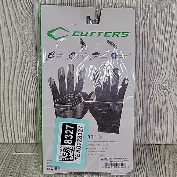 Cutters Football Receiver Black Gloves Exteme Grip Rev Pro 4.0 Adult Large NWT - Picture 5 of 5